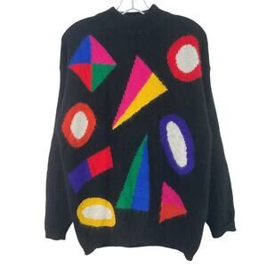 Milagro Vintage Black Angora Wool Mock Neck Pullover Sweater Women’s M Preowned